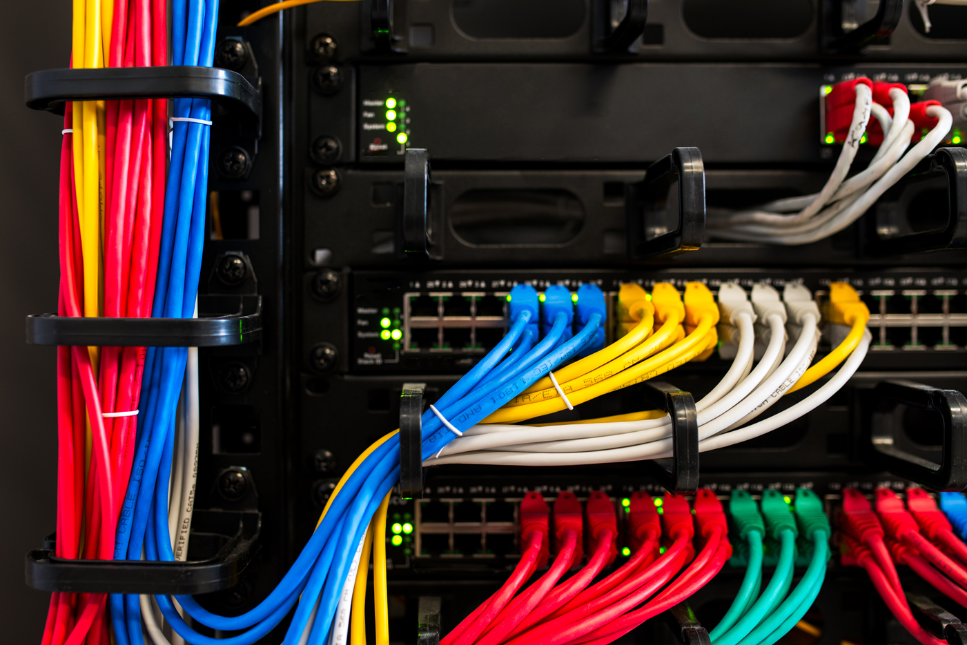multi-colored structured cabling solution
